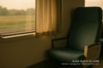 Penumpang Kereta yang Menutup Tirai Sedikit agar Cahaya Tidak Mengganggu Orang Tidur