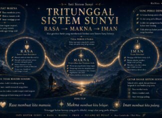 Infografik: Tritunggal Sistem Sunyi: Rasa → Makna → Iman