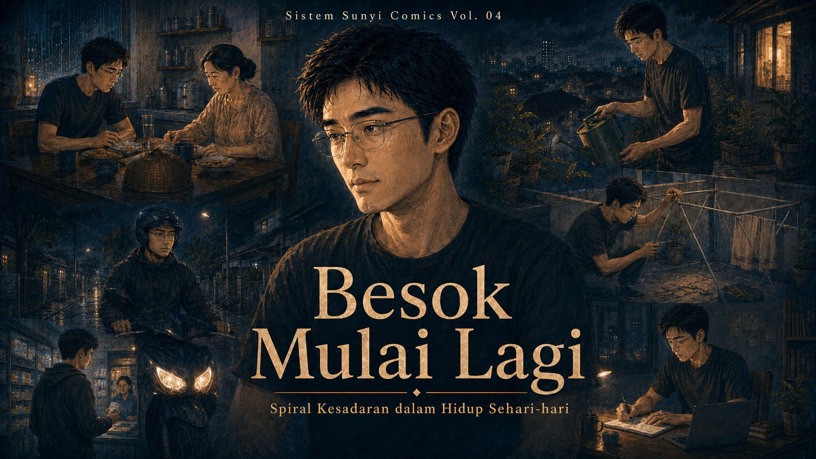 Cover Sistem Sunyi Comics Vol. 04 - Besok Mulai Lagi